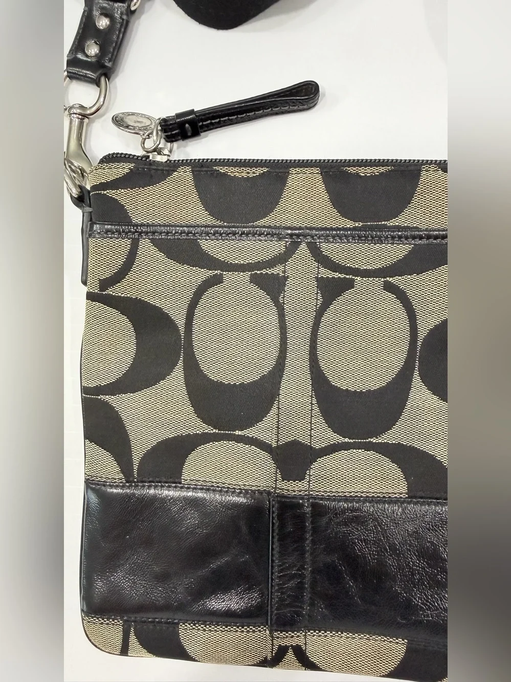 Coach Crossbody with Black and Tan Signature Print